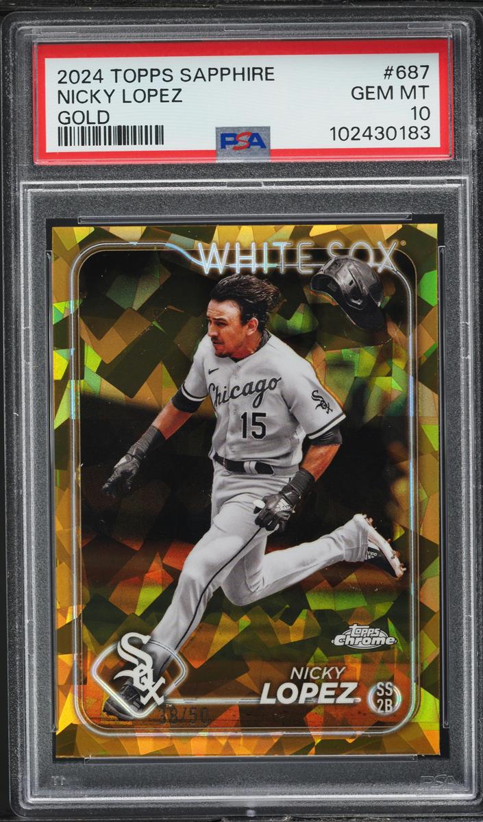 2024 Topps Chrome Sapphire Baseball Gold Nicky Lopez #687 PSA 10