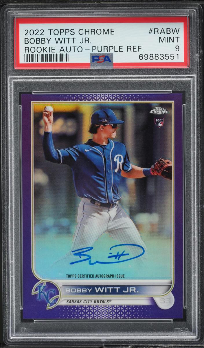 2022 Topps Chrome Baseball Purple Bobby Witt Jr. #RA-BW PSA 9