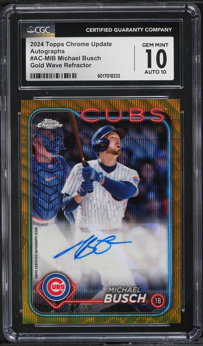 2024 Topps Chrome Update Baseball Gold Wave Michael Busch #AC-MIB