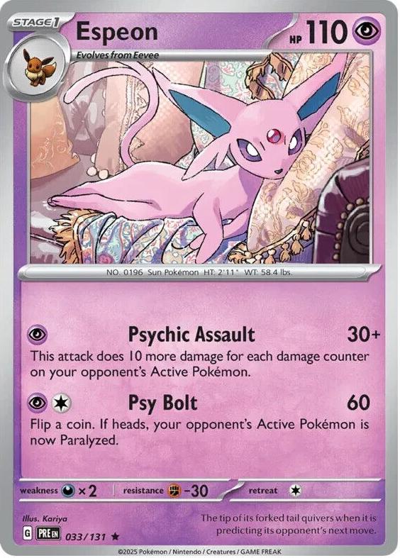 Espeon 2025 Pokemon Scarlet & Violet Prismatic Evolutions
