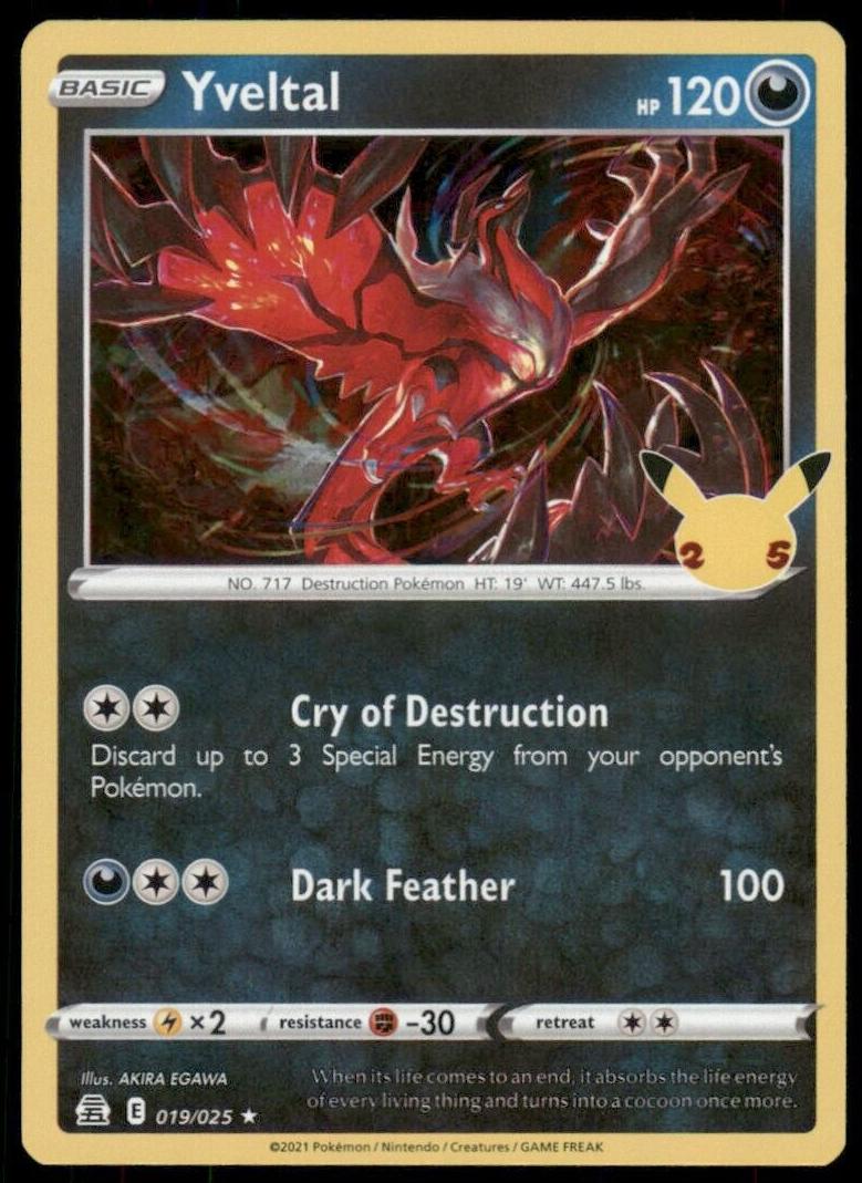 2021 Pokemon Celebrations #019 Yveltal front