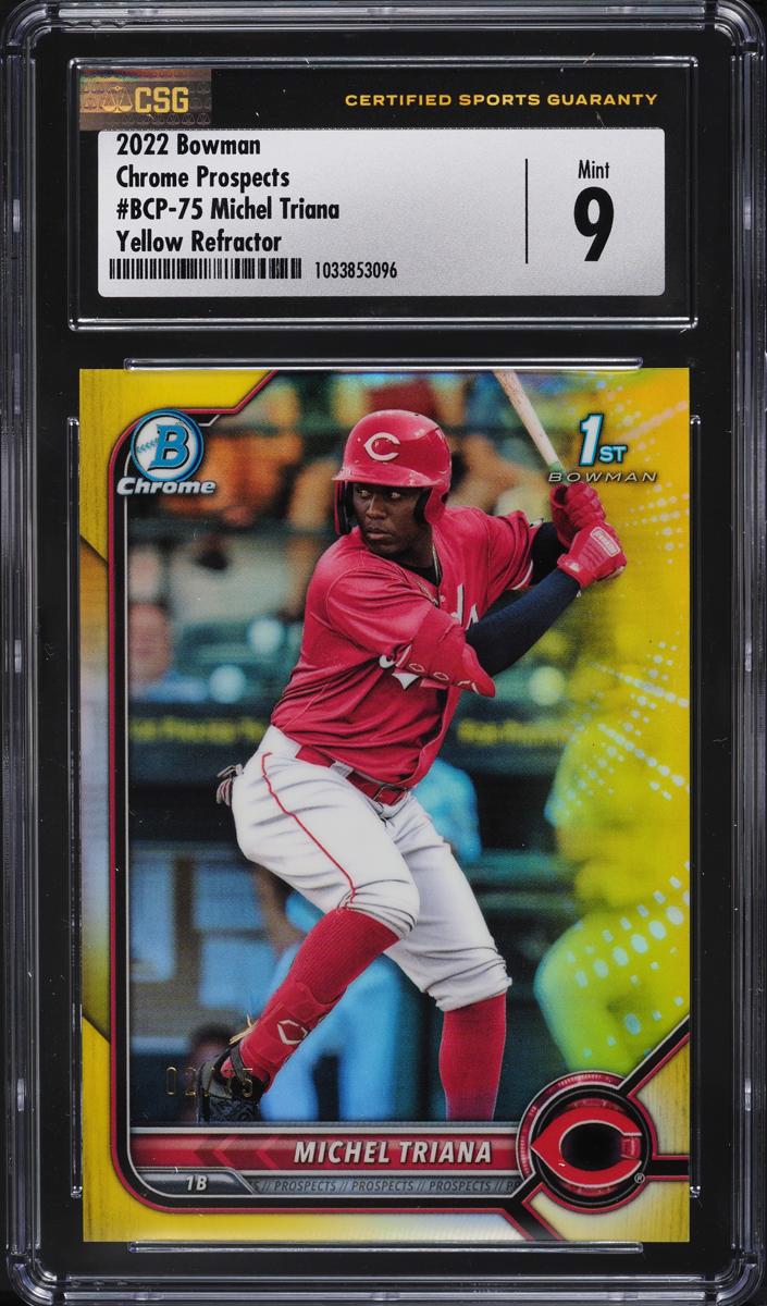 2022 Bowman Chrome Prospects Baseball Yellow Michel Triana #BCP-75 CGC 9
