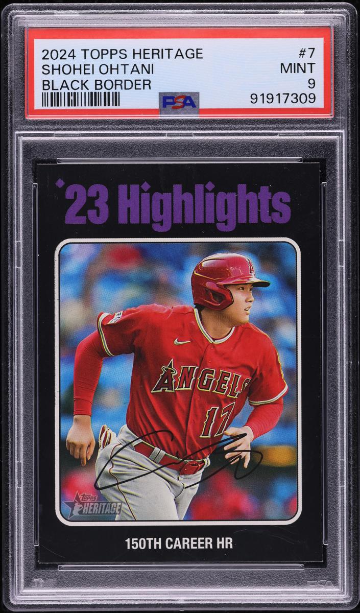 2024 Topps Heritage Baseball Black Border Shohei Ohtani #7 PSA 9
