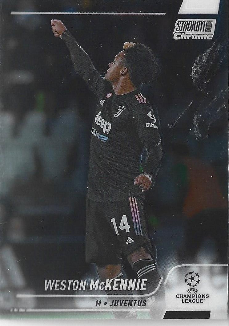 2021 Topps Stadium Club Chrome UEFA Champions League Weston McKennie #14 card