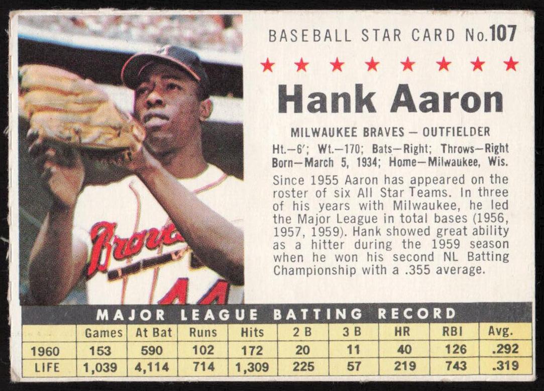 1961 Hank Aaron [Perforated] #107