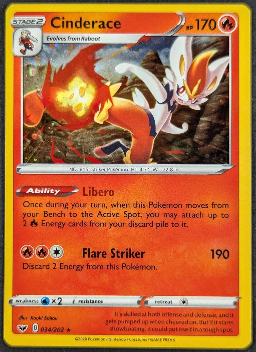Cinderace Holo 2020 Pokemon Sword & Shield
