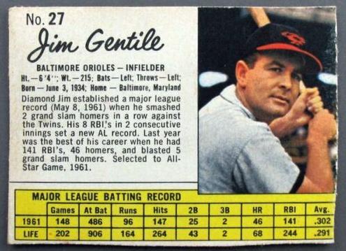 1962 Jim Gentile [Hand Cut] #27