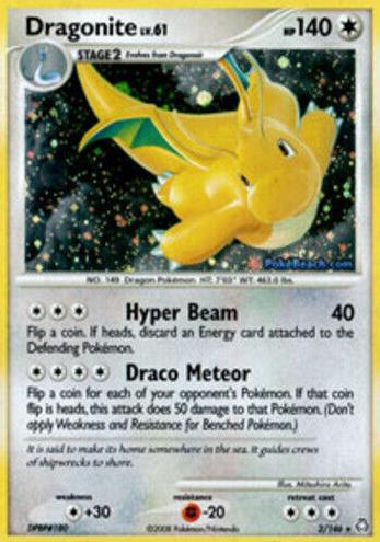 2008 Pokemon Holo #2 Dragonite front