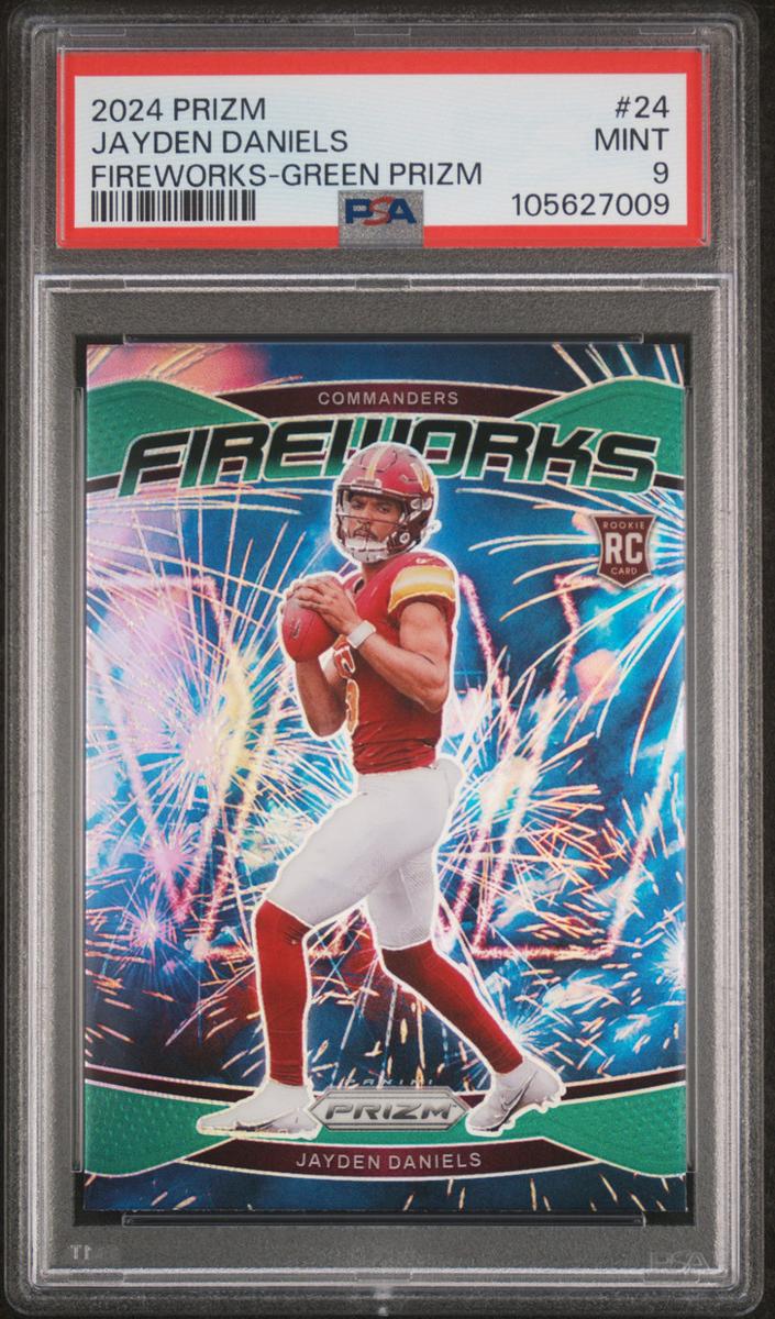Jayden Daniels 2024 Panini Prizm Fireworks Football Green