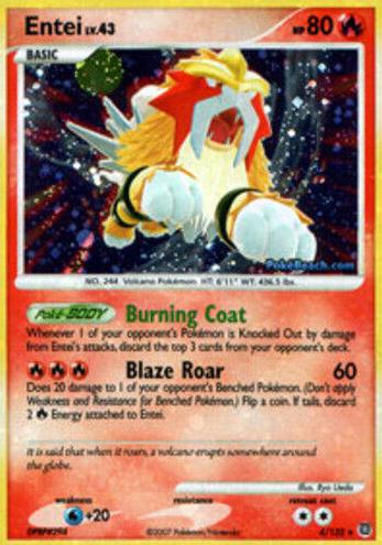 Entei 2007 Pokemon Diamond & Pearl Secret Wonders