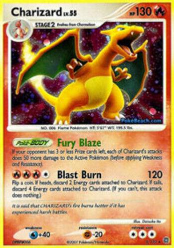 2007 Pokemon Secret Wonders Holo #3 Charizard front