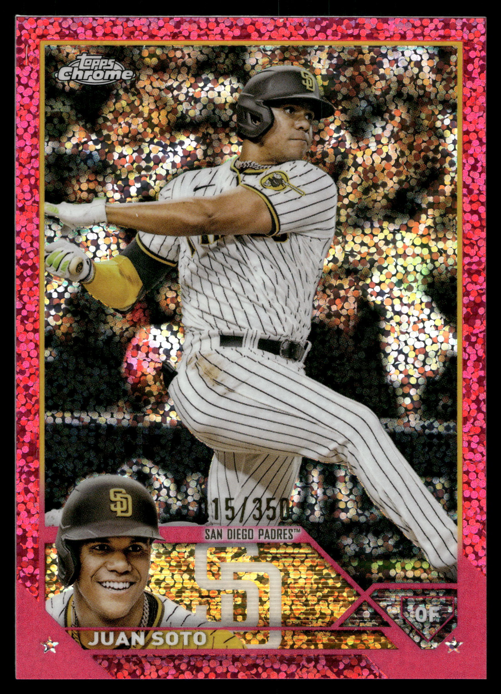 2023 Topps Chrome Baseball Magenta Speckle Refractor Juan Soto #100