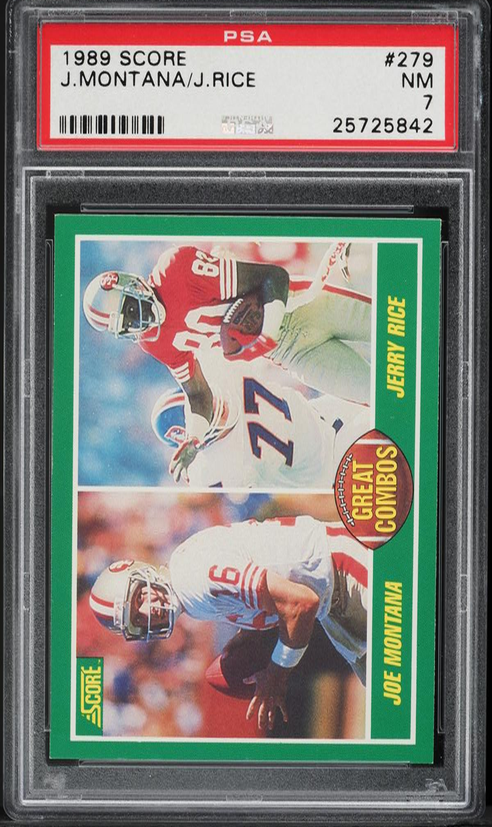 Joe Montana Jerry Rice 1989 Score Great Combos Football