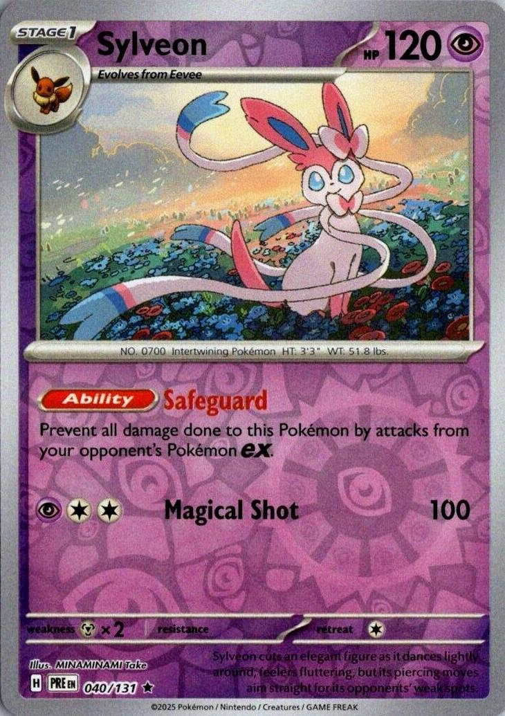 Sylveon 2025 Pokemon Scarlet & Violet Prismatic Evolutions Reverse Holo
