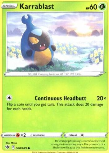 Karrablast 2020 Pokemon Sword & Shield Darkness Ablaze