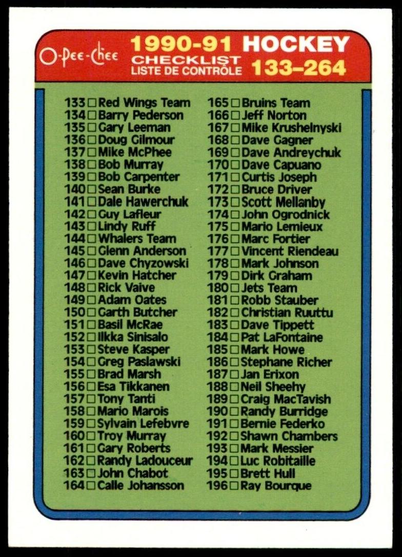 1990 Checklist 133-264 #264