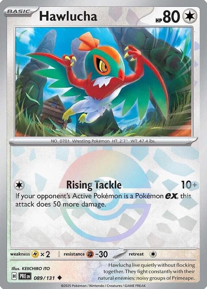 Hawlucha 2025 Pokemon Scarlet & Violet Prismatic Evolutions Poke Ball