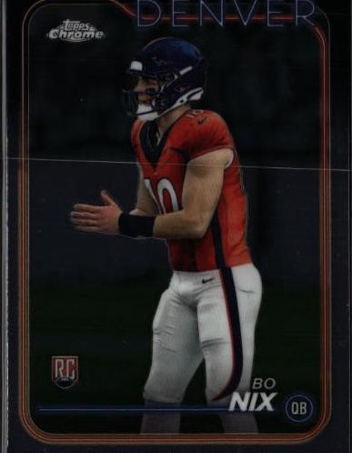 Bo Nix 2024 Topps Chrome Football card