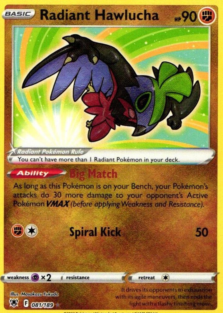 Radiant Hawlucha 2022 Pokemon Astral Radiance
