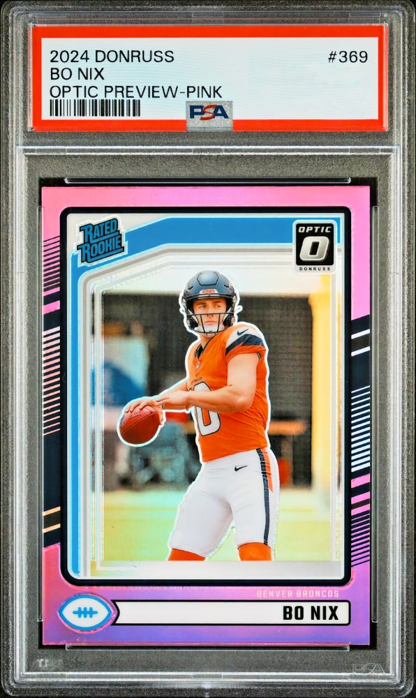 Bo Nix 2024 Panini Donruss Optic Rated Rookies Preview Football Pink