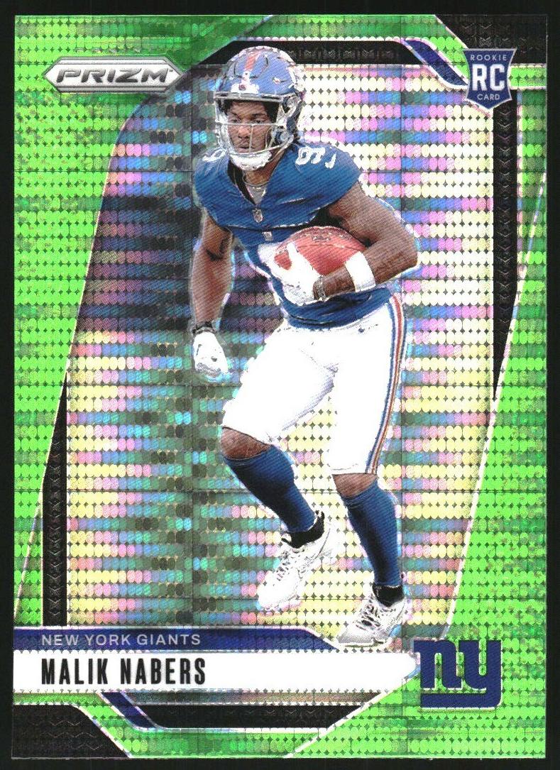2024 Panini Prizm Malik Nabers [Neon Green Pulsar] #370 card
