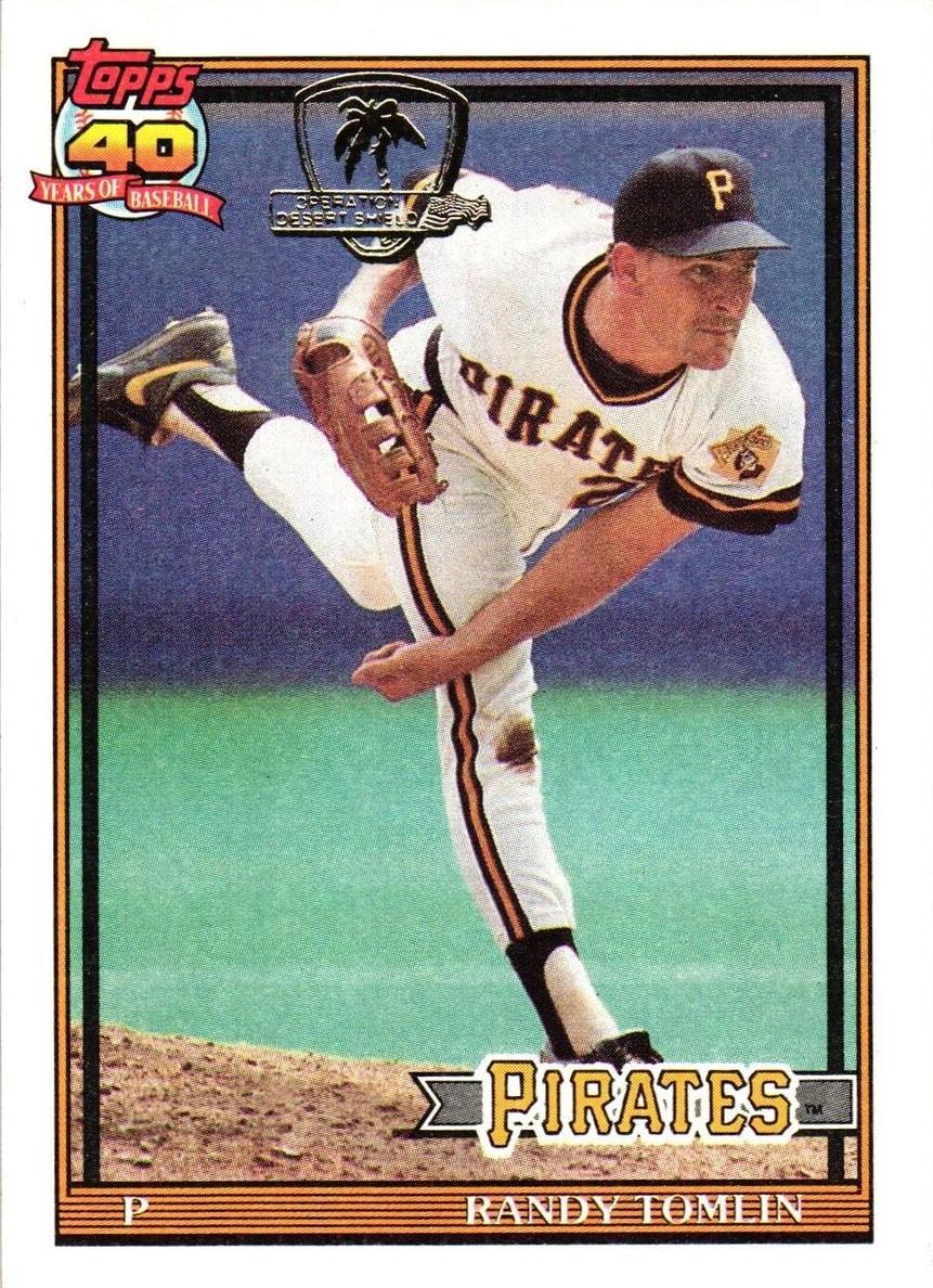 1991 Topps Randy Tomlin #167 card