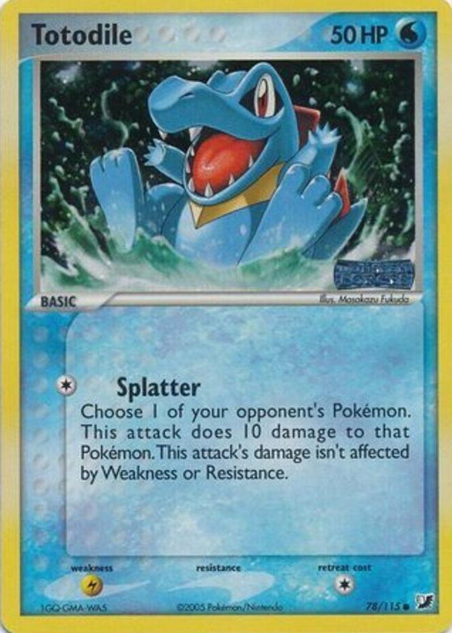 2005 Pokemon EX Unseen Forces Unseenforces Foil #78 Totodile front