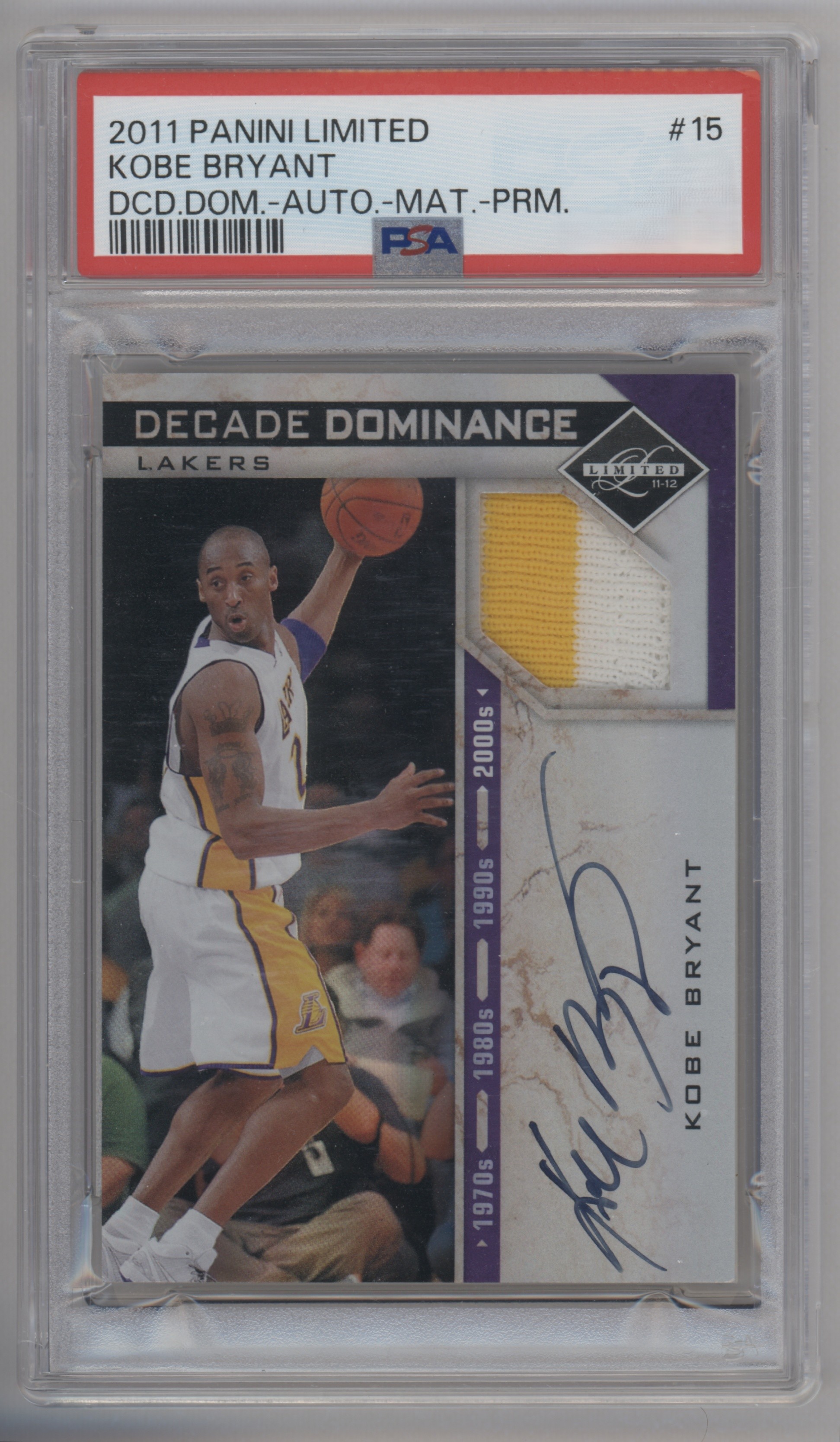 2011 Panini Limited Kobe Bryant [Prime] #15 card