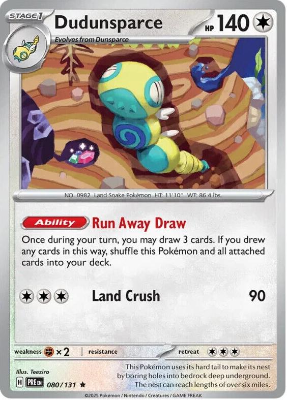 Dudunsparce 2025 Pokemon Scarlet & Violet Prismatic Evolutions