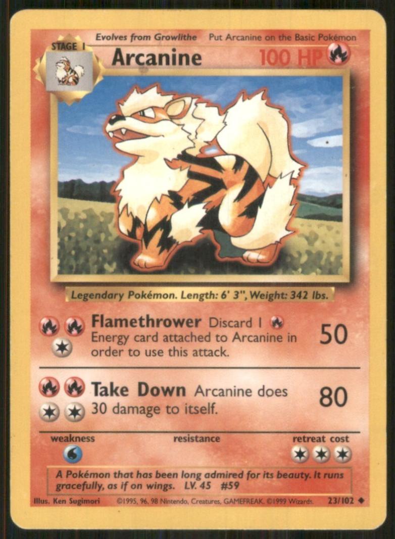 Arcanine 1999 Pokemon Base Set