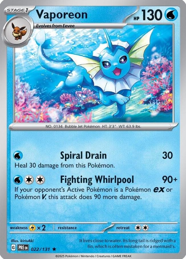 Vaporeon 2025 Pokemon Scarlet & Violet Prismatic Evolutions