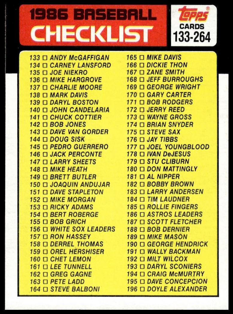 1986 Checklist #263