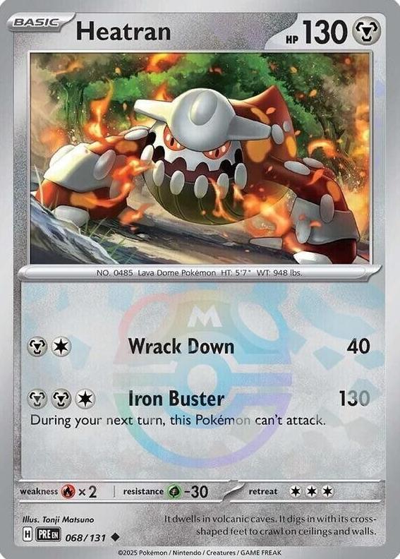 Heatran 2025 Pokemon Scarlet & Violet Prismatic Evolutions Master Ball