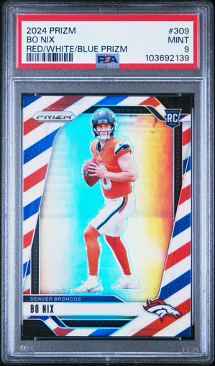 Bo Nix 2024 Panini Prizm Football Red White and Blue