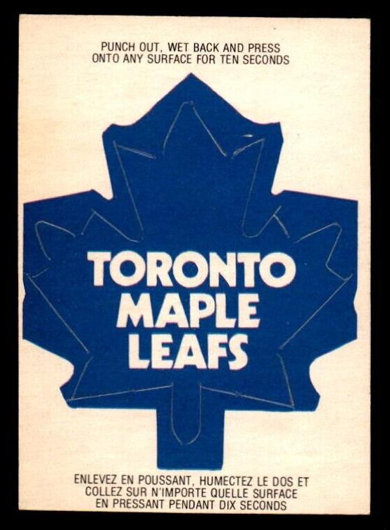 1972 Toronto Maple Leafs #NNO