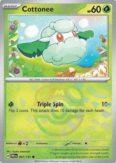 Cottonee 2025 Pokemon Scarlet & Violet Prismatic Evolutions Master Ball