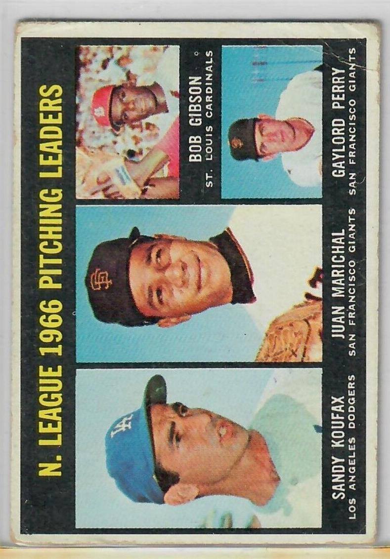 1967 N.L. Pitching Leaders with Koufax, Marichal, Gibson, and Perry #236