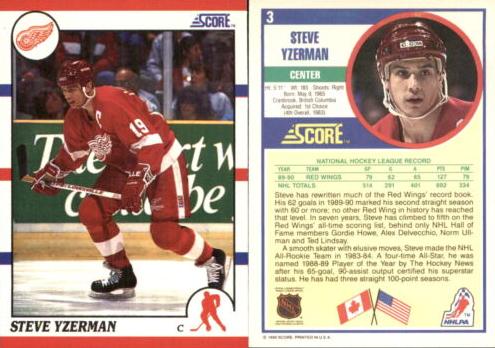 1990 Steve Yzerman #3