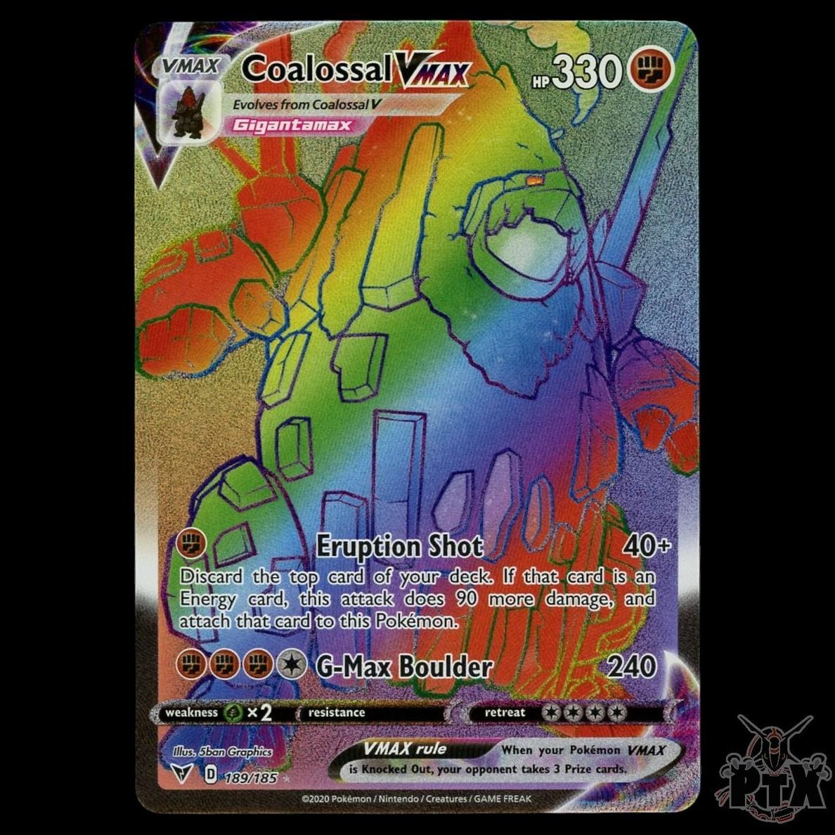 Coalossal Vmax Holo Secret 2020 Pokemon Vivid Voltage Full Art