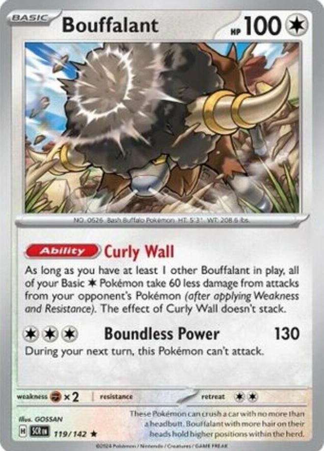Bouffalant Holo 2024 Pokemon Scarlet & Violet Stellar Crown