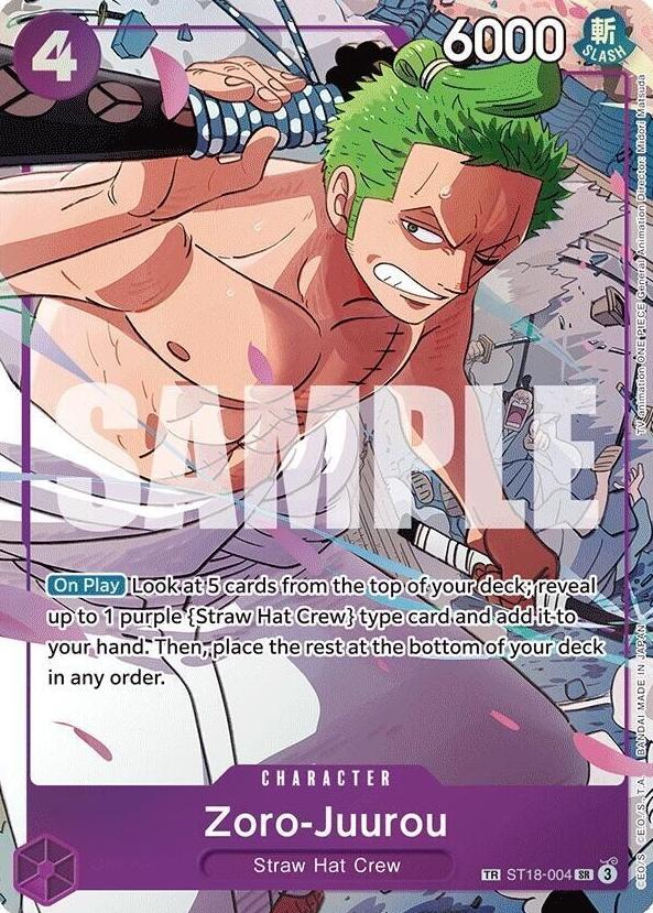 2024 One Piece TREASURE RARE #004 Zoro-Juurou Treasure front
