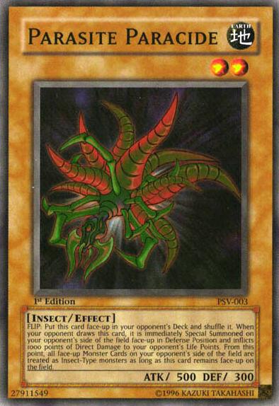 2002 Yu-Gi-Oh Pharaoh's Servant PHARAOH'S SERVANT-1ST ED. #003 Parasite Paracide front