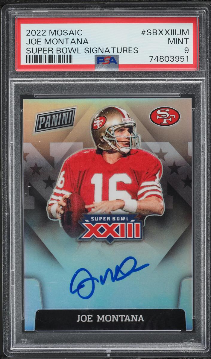 2022 Panini Mosaic Joe Montana #SBXXIII-JM card