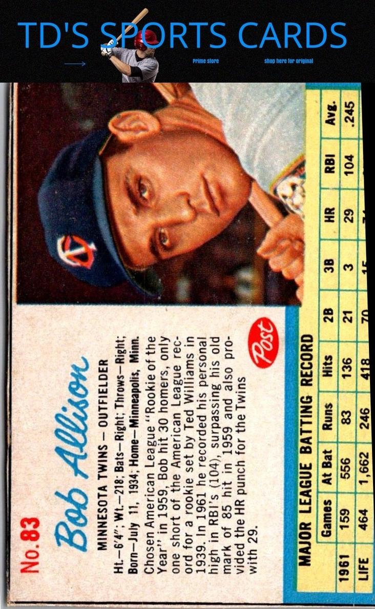 1962 Bob Allison #83