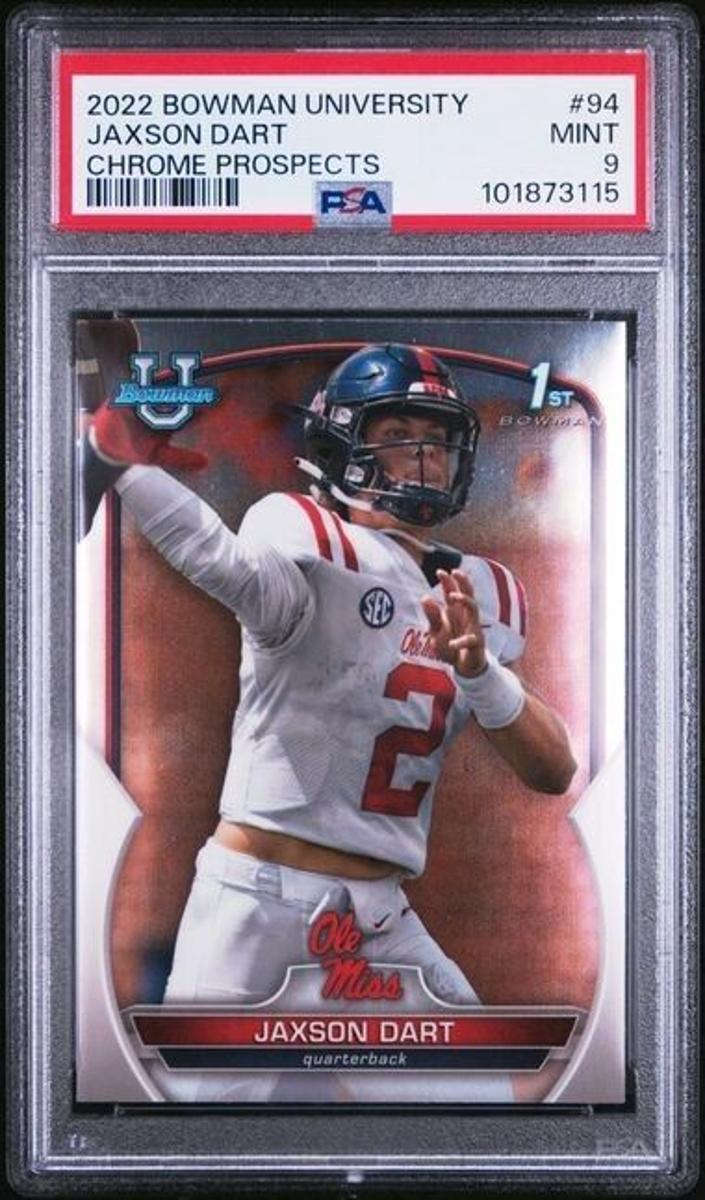 Jaxson Dart 2022 Bowman University Chrome Football