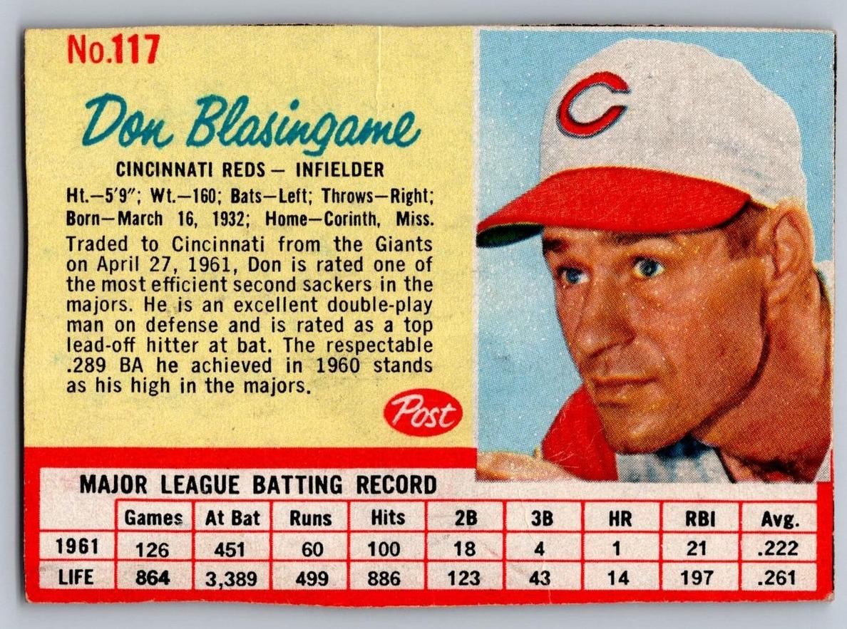 1962 Don Blasingame #117