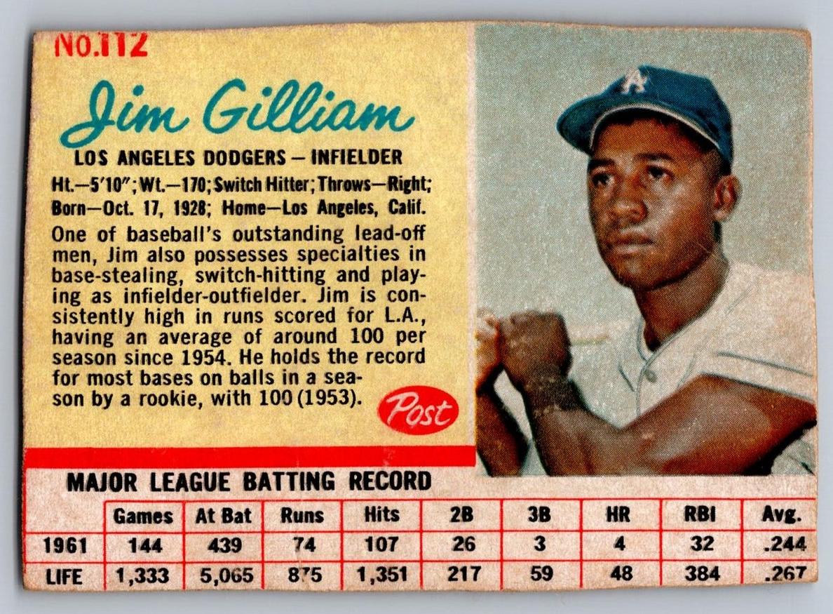 1962 Jim Gilliam #112