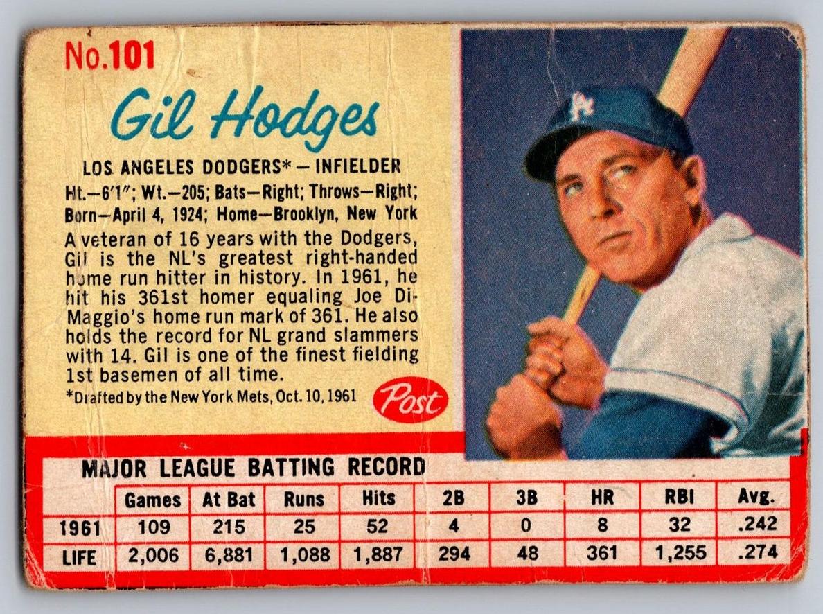 1962 Gil Hodges #101