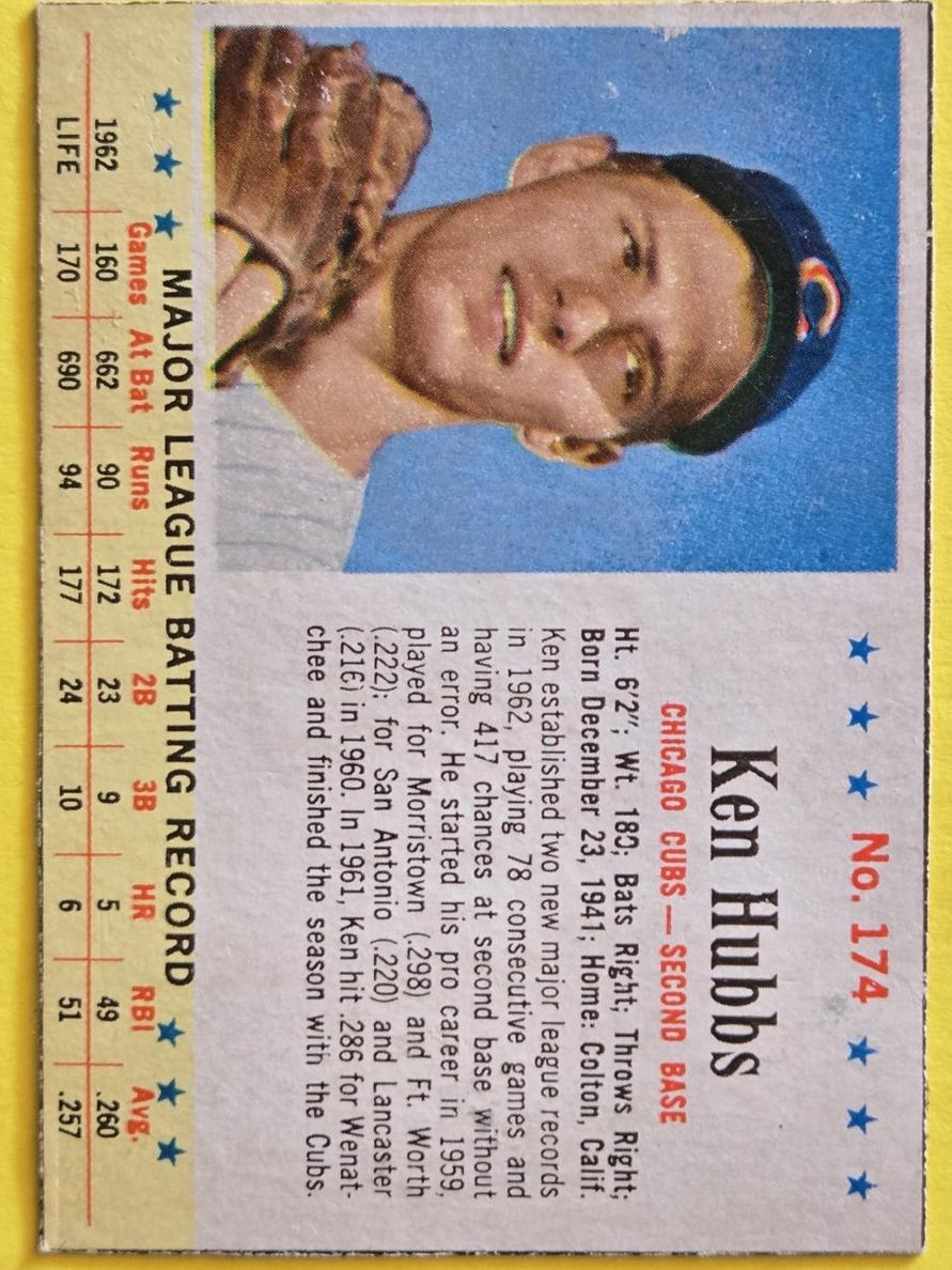 1963 Ken Hubbs #174