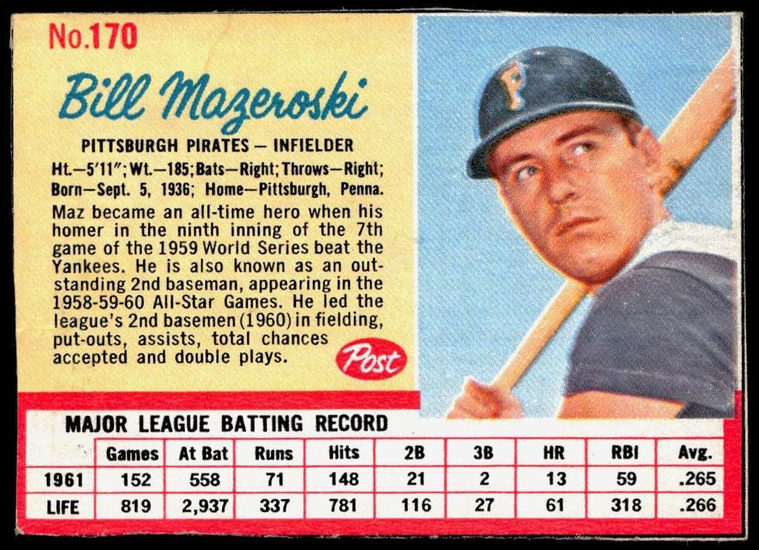 1962 Bill Mazeroski #170